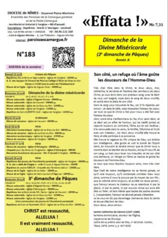 Dimanche de la Divine Miséricorde Dimanche de la Divine Miséricorde